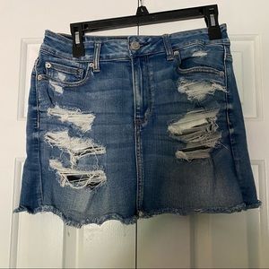 AE Ripped Jean Skirt